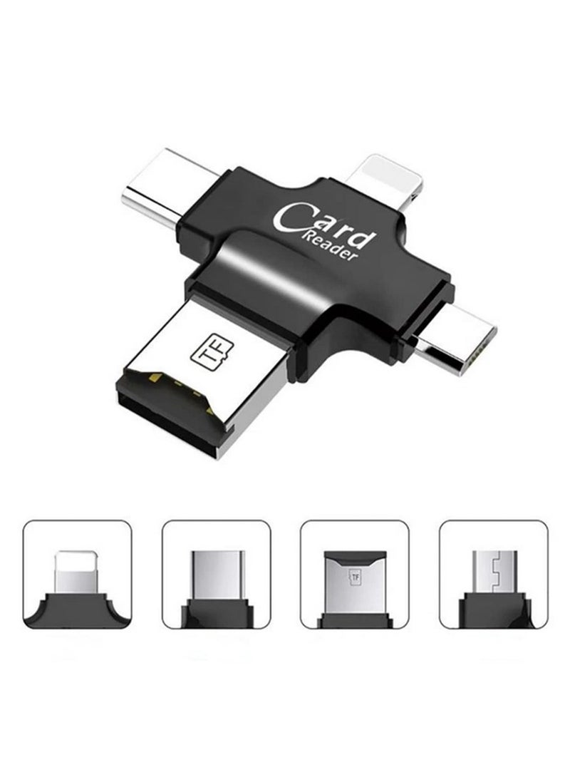 4 in 1 USB OTG TF Micro SD Card Reader Adapter Type C  - Image 1