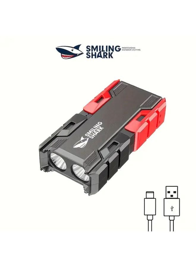 SD 0712A Smiling Shark Portable Rechargeable Flashlight Power Bank Super Bright LED USB C - Image 1