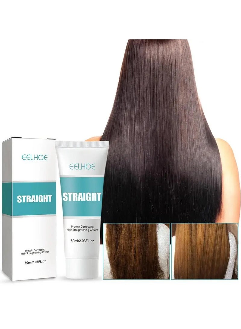 EELHOE Straightening Cream,Hair Gloss,Hair Cream For Women,Hair Protein,Straightening Cream,Hair Straightening Treatment,Fast Smoothing Hair Straightener Cream,Permanent Hair Straightening - Image 3