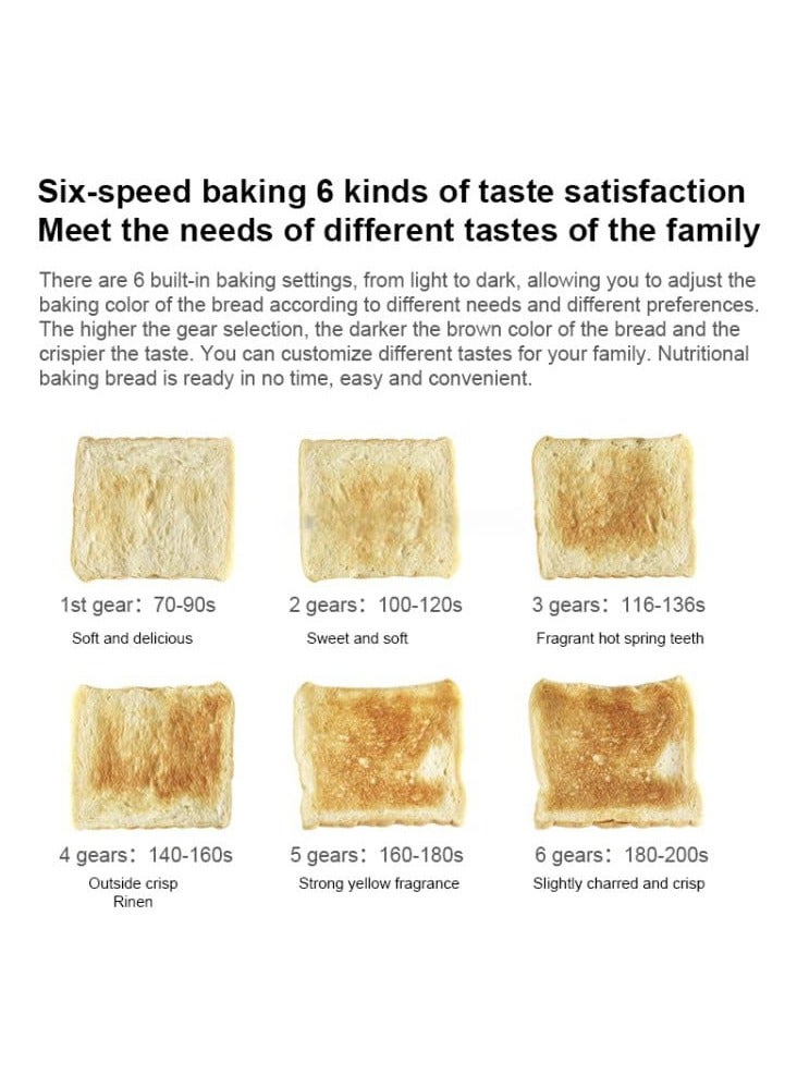 Bread Toaster 2 Slices with Adjustable Temperature | Stainless Steel Toaster with Cancel, Reheat & Defrost Functions | Bread, Sandwich, Snack, Grill, Warmer - Image 4