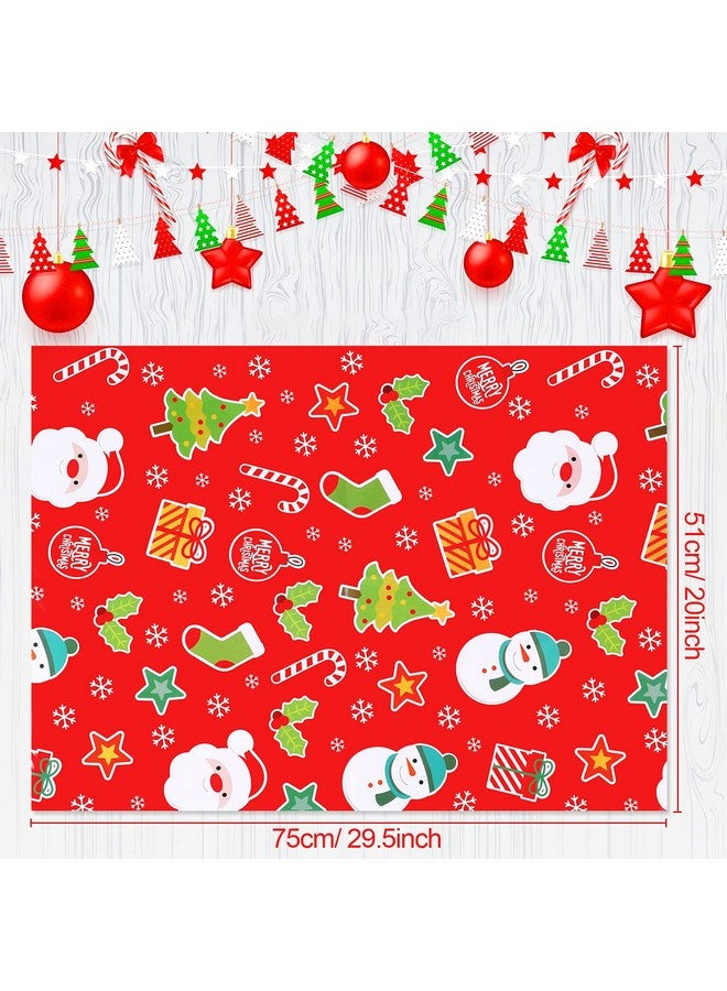 Konsait Christmas Gift Wrapping Paper, 10 Sheets Folded Snowman Santa Claus Christmas Tree Assorted White Red Green Funny Wrap Paper For Xmas Present Birthday Party Favors Decoration Supplies - Image 3