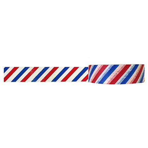Wrapables Colorful Patterns Washi Masking Tape, Red White and Blue - Image 2