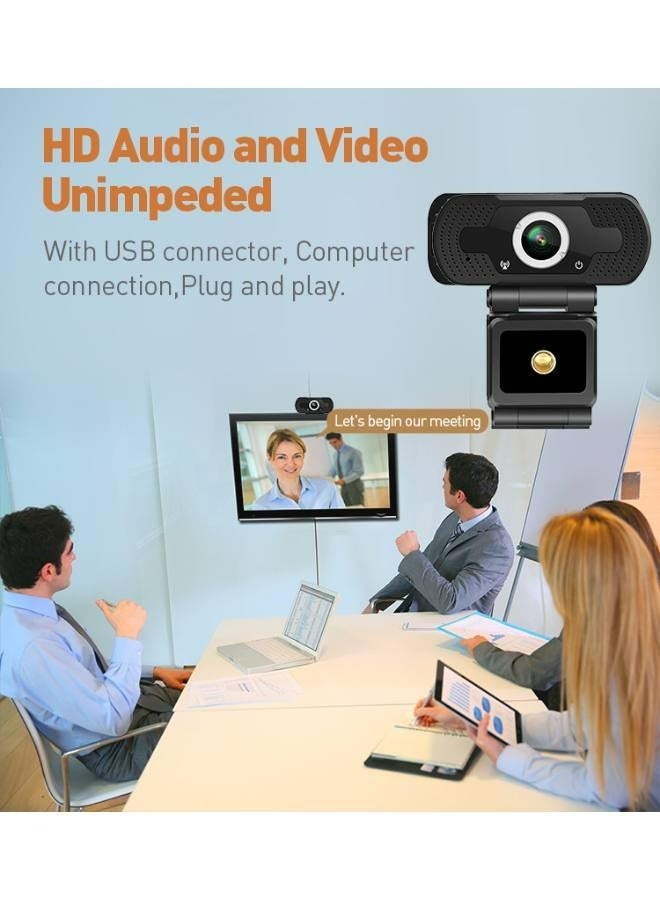 1080P Webcam with Microphone, 30 FPS Full HD Web Camera, 2 Mics Streaming Webcam, 360°Rotation Angle 110°View USB Camera for Calls/Conference/Laptop/Computer - Image 5