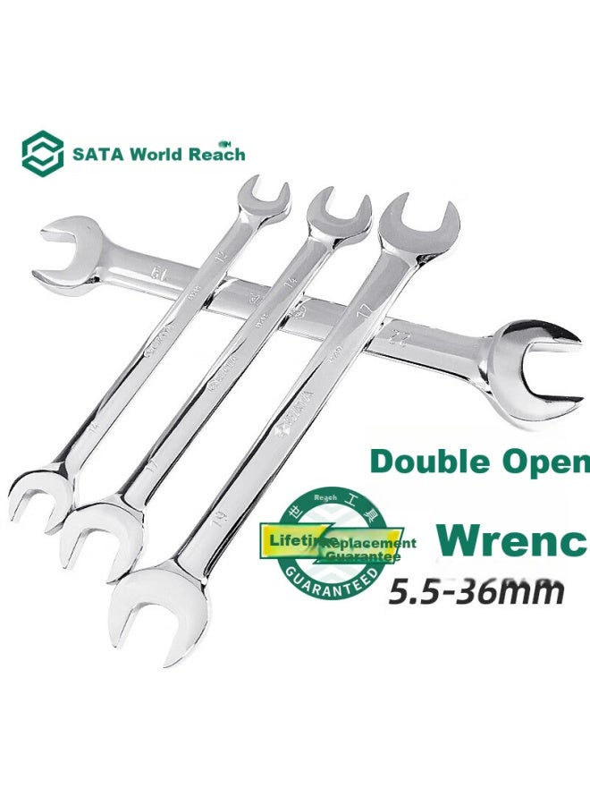 Sata 41220, Fully Polished Double Open-end Wrench, 27x30mm - Image 1