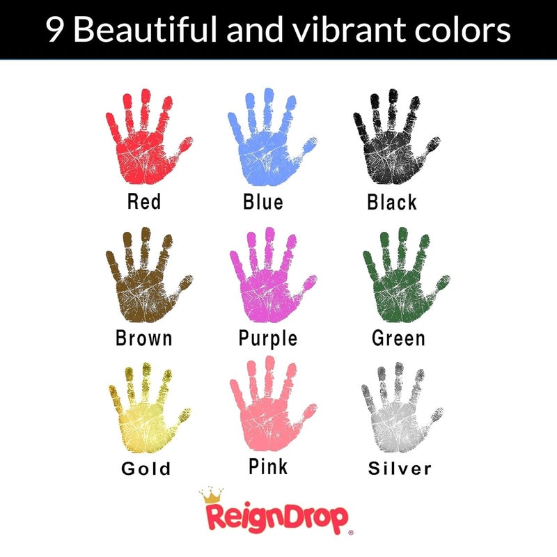 ReignDrop Inkless Large Clean Touch Ink Pad Kit for Baby Footprint, Handprint & Pet Paw Print - No Ink Mess, Baby Safe, One Time Use, Includes 2 Cardstocks (Clean-Touch - Silver) - Image 5