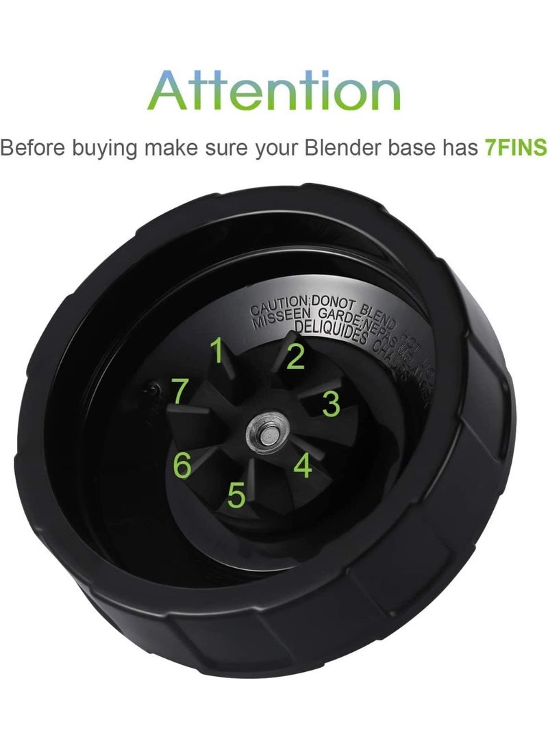 (Pack of 2) Blender Replacement Parts 7 Fins Extractor Blade Assembly with Rubber Gasket Compatible with Nurti Ninja Blenders Auto iQ BL480 BL482 BL642 BL682 NN102 - Image 3