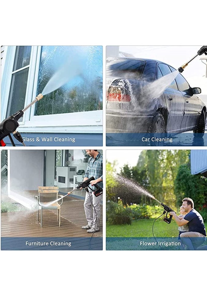 48V Cordless Portable Washer Electric High Pressure Cleaner Machine 200W 30Bar Lithium Handheld Car Cleaning Device With Foam Generator Nozzle Water Pump  - Image 3