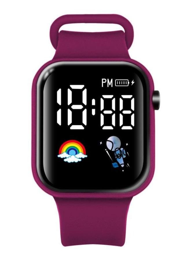 Free Air 6 Pcs Kids' Square Water Resistant Silicone Digital Watch - Image 4