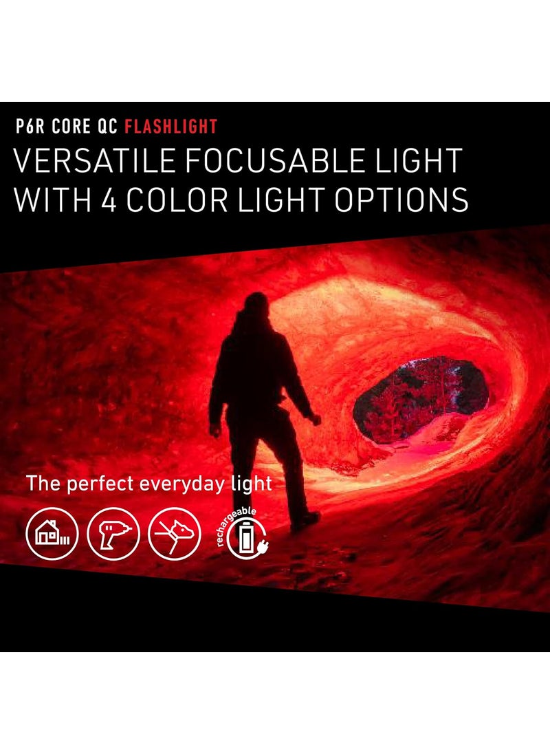 LEDLENSER Ledlenser P6R Core QC 4 Color Focusing Flashlight Advanced Focus System Rapid Focus Multicolor Strobe MicroUSB Rechargeable Port  - Image 2