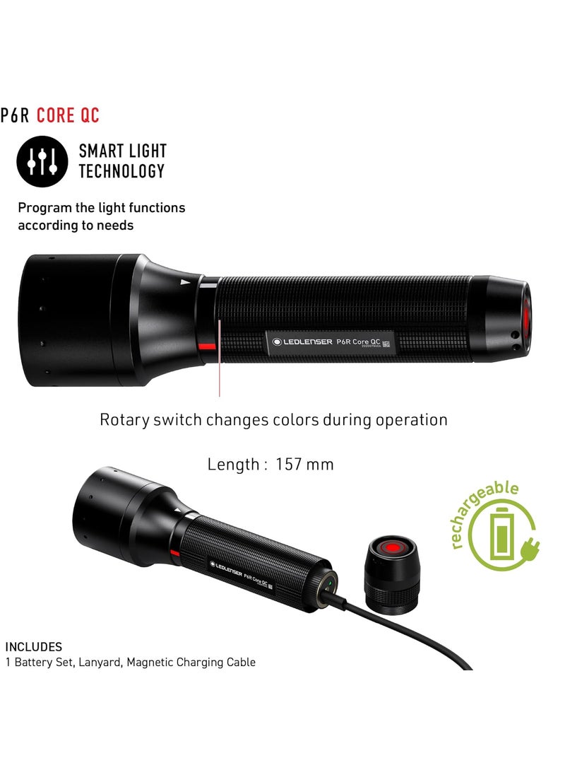 LEDLENSER Ledlenser P6R Core QC 4 Color Focusing Flashlight Advanced Focus System Rapid Focus Multicolor Strobe MicroUSB Rechargeable Port  - Image 5