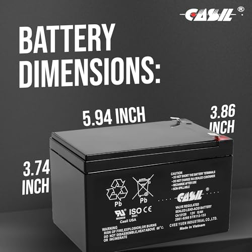 Casil 12V 12Ah F2 Terminal Sealed Lead Acid AGM Rechargeable SLA Deep Cycle Replacement Battery 2 Pack - Image 5