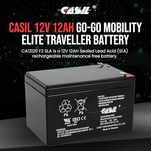 Casil 12V 12Ah F2 Terminal Sealed Lead Acid AGM Rechargeable SLA Deep Cycle Replacement Battery 2 Pack - Image 2