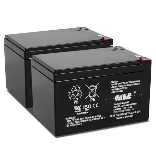 Casil 12V 12Ah F2 Terminal Sealed Lead Acid AGM Rechargeable SLA Deep Cycle Replacement Battery 2 Pack - Image 1