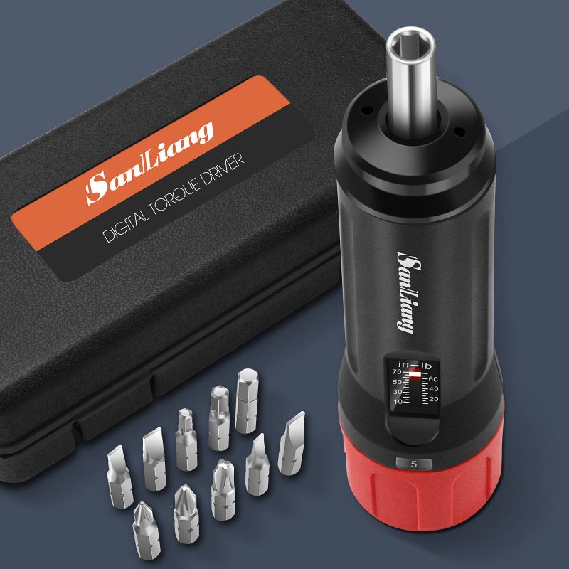 Sanliang Torque Screwdriver Wrench Driver Bits Set 10-70 Inch Pounds lbs for Maintenance,Tools, Bike Repairing and Mounting. (10-70 in-lbs) - Image 1