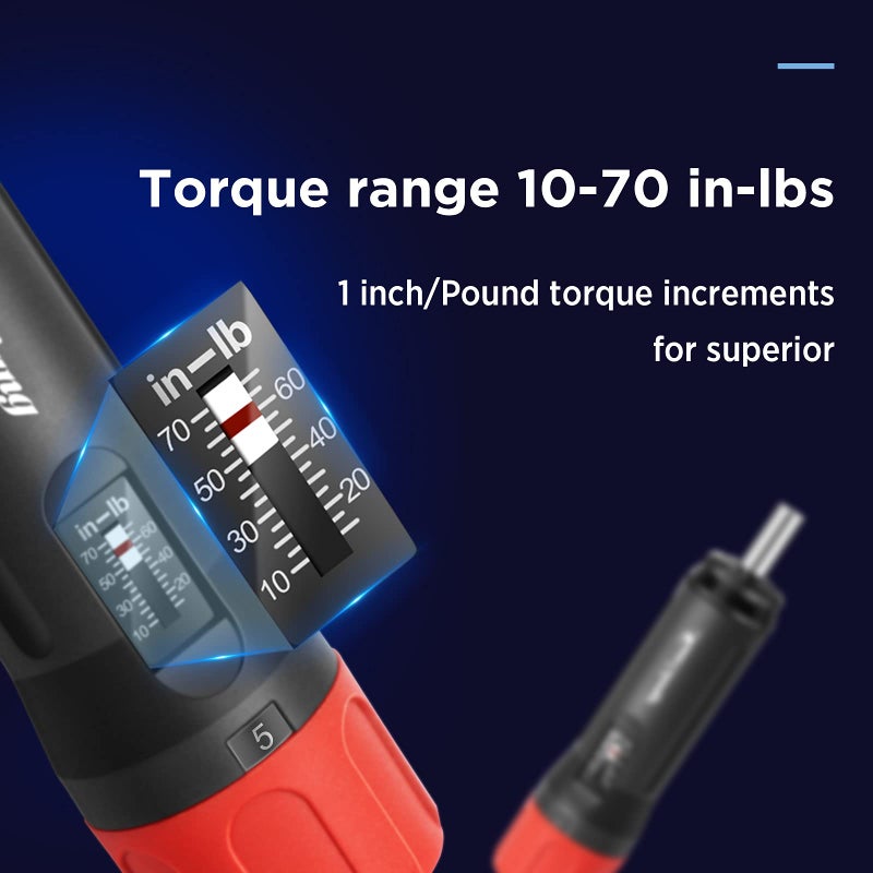 Sanliang Torque Screwdriver Wrench Driver Bits Set 10-70 Inch Pounds lbs for Maintenance,Tools, Bike Repairing and Mounting. (10-70 in-lbs) - Image 2