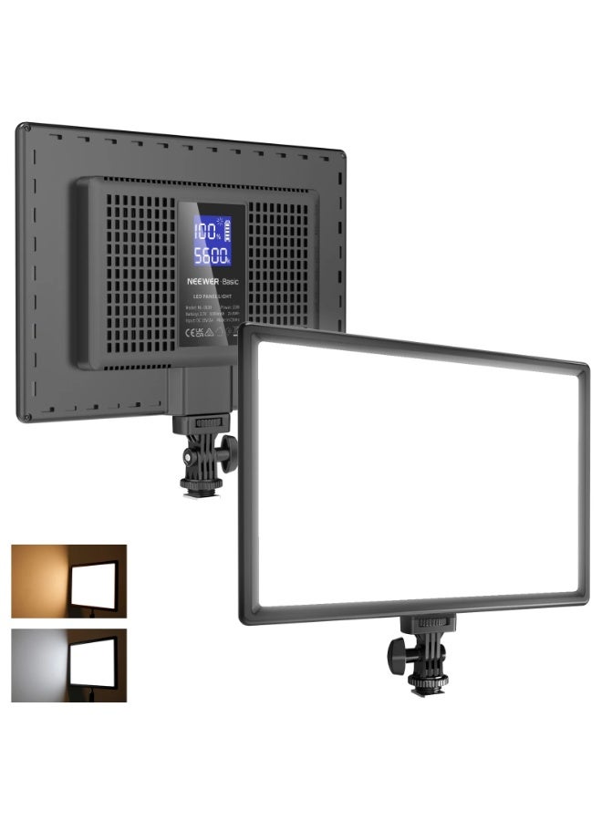 Neewer Bi-Color LED Photography Light with Built-in 8000mAh Lithium Battery, 3200K-5600K Dimmable, Portable Ultra-Thin Panel, High CRI 97+, Cold Shoe & 1/4" Mount | Bi-Color LED Photography Light with Built-in Lithium Battery - Image 1