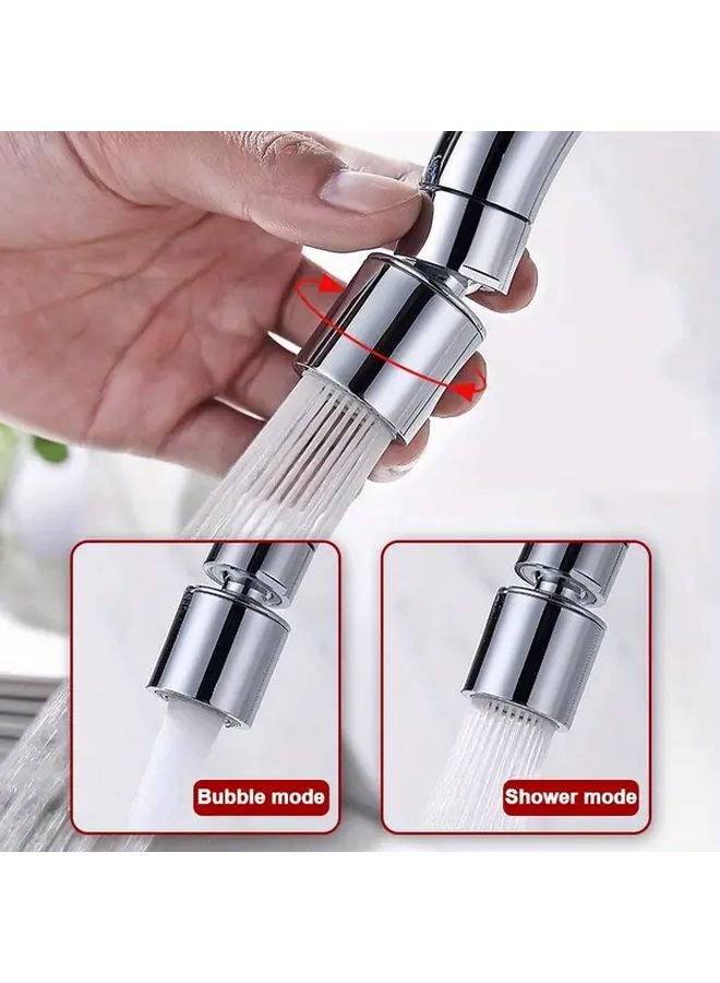 360 Rotatable Spray Head Adjustable Faucet Aerator Dual Spray Modes Silvery Easy Install - Image 2