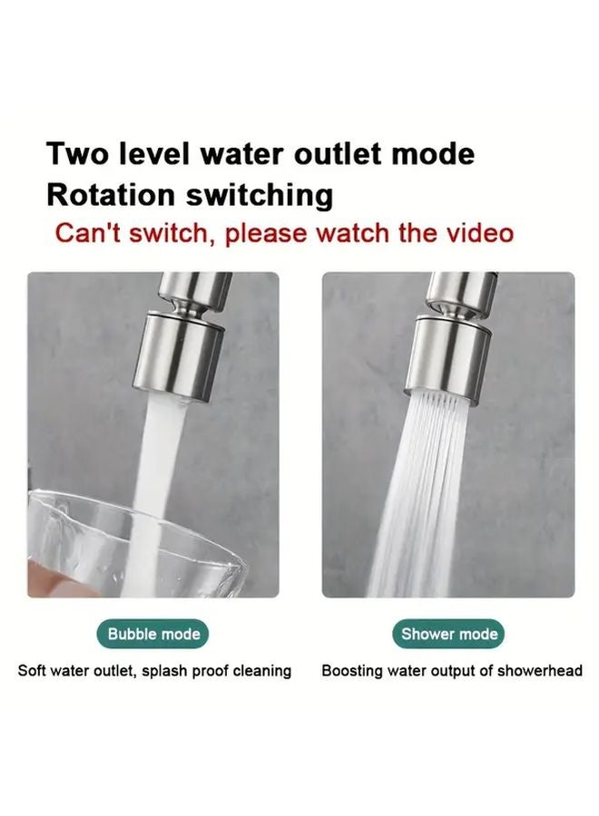 360 Rotatable Spray Head Adjustable Faucet Aerator Dual Spray Modes Silvery Easy Install - Image 5