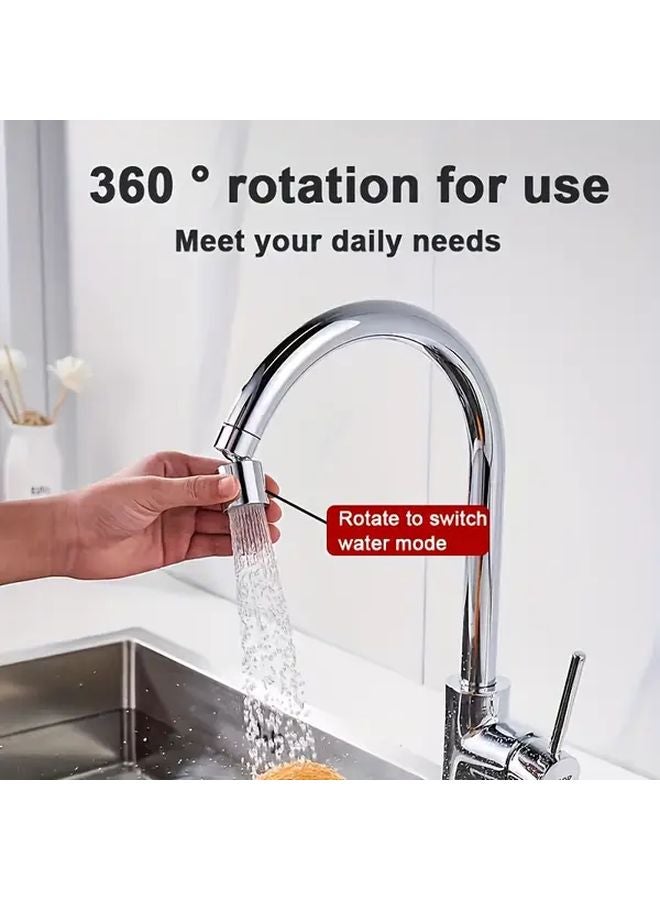 360 Rotatable Spray Head Adjustable Faucet Aerator Dual Spray Modes Silvery Easy Install - Image 3