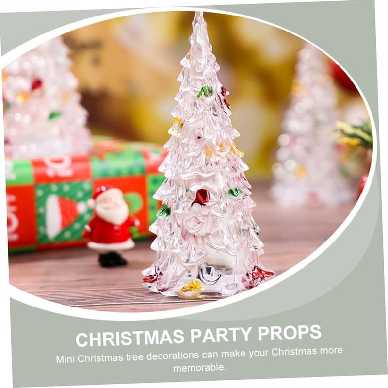 6Pcs Colorful LED Acrylic Christmas Tree Night Lamp Decor For Home Office Festival - Image 4