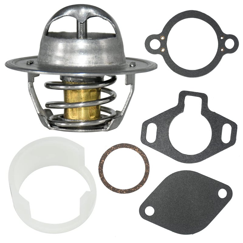 طقم ترموستات Cylinman 807252Q5 160° مع حشوة وغلاف بلاستيكي بديل 807252Q5| 807252T8| 807252T5 مناسب لمحركات Mercruiser V6&V8 GM 4.3L، 5.0L، 5.7L، 7.4L، 8.2L 1987-2016
