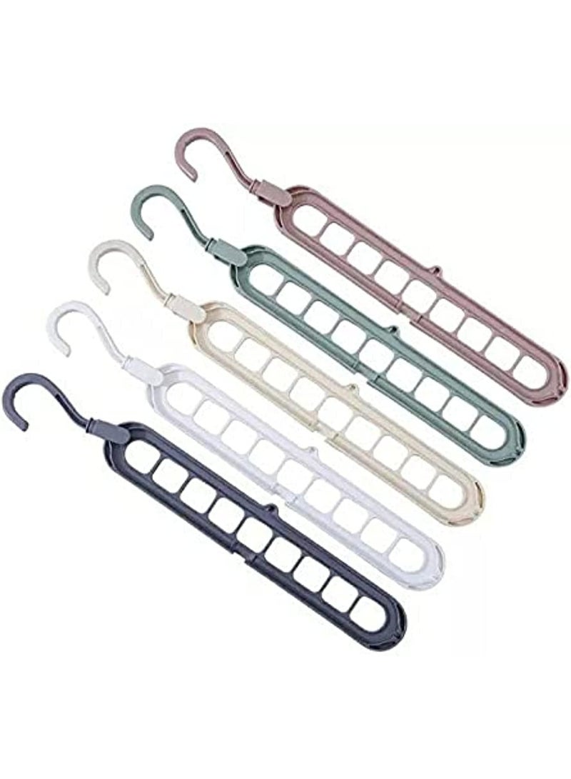 Magic multi-functional space-saving clothes organizer with hook design and 9 slots (5 pieces)