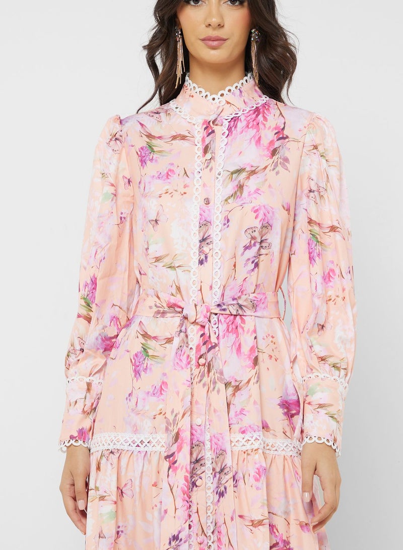 ايلا فستان متوسط الطول بطبعة زهور - Image 3