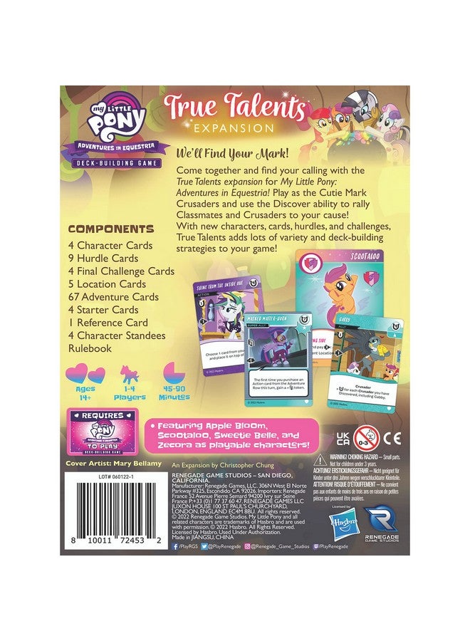 Renegade Game Studios My Little Pony: Adventures in Equestria Deck-Building Game True Talents Expansion - New Characters / Cards/ Challenges & More, Renegade Game Studios, Ages 14+, 1-4 Players, 45-90 Min  - Image 2