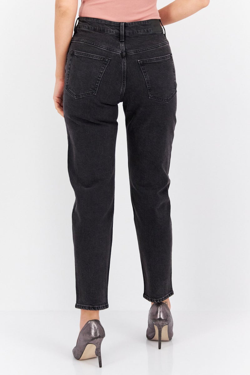 Weekday جينز نسائي بقصة عادية، مغسول وقابل للتمدد، أسود - Image 3