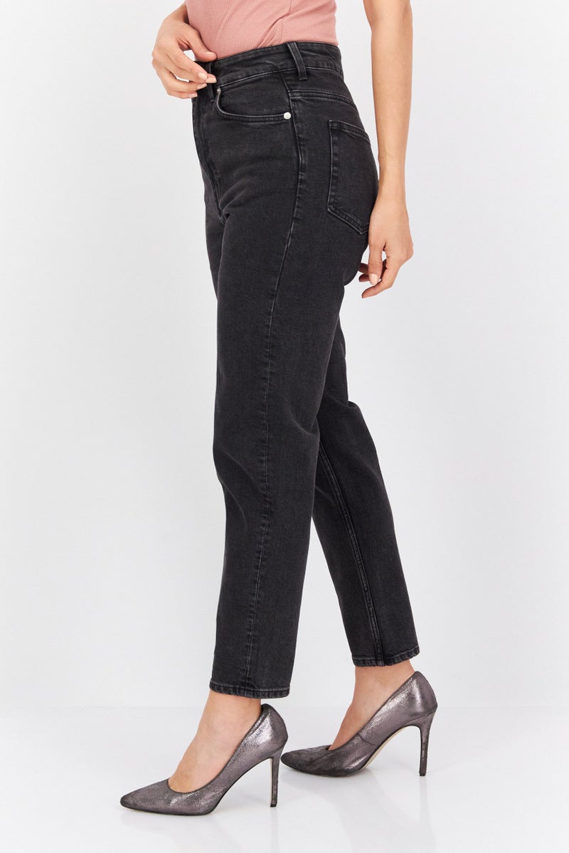 Weekday Women Regular Fit Washed Stretchable Jeans, Black - Image 4