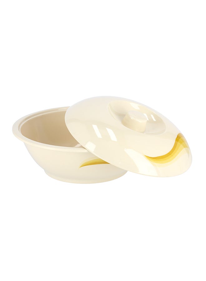 Royalford Super Rays Bowl With Lid White/Yellow 10inch - Image 1