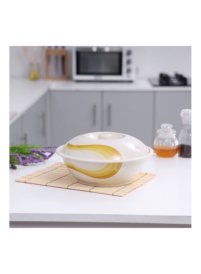 Royalford Super Rays Bowl With Lid White/Yellow 10inch - Image 2