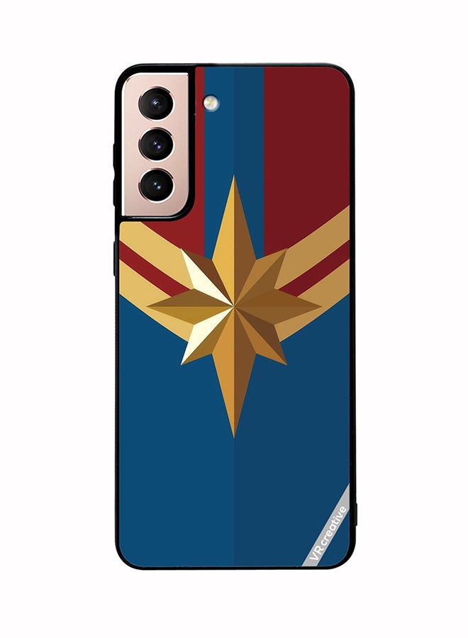 VR CREATIVE Protective Case Cover For Samsung Galaxy S21 5G Captain Marvel Logo Design Multicolour - Image 1