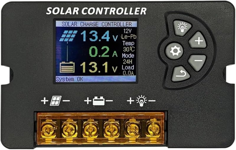 30A 12V 24V PWM وحدة تحكم شحن الطاقة الشمسية مع منظم شاشة LCD قابل للتعديل - Image 2