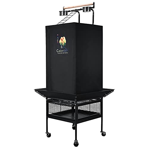 Colorday Good Night Bird Cage Cover for Large Bird Cage with Play Top (Patented), Black 61" - Image 2