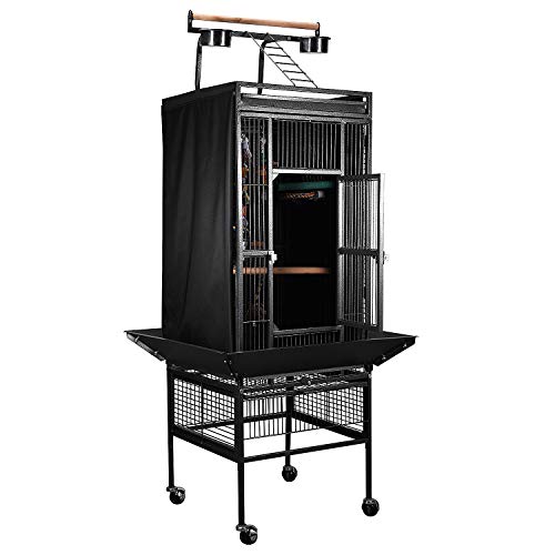 Colorday Good Night Bird Cage Cover for Large Bird Cage with Play Top (Patented), Black 61" - Image 3