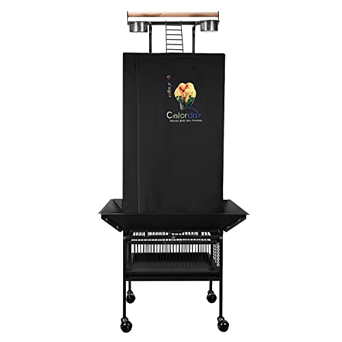 Colorday Good Night Bird Cage Cover for Large Bird Cage with Play Top (Patented), Black 61" - Image 1