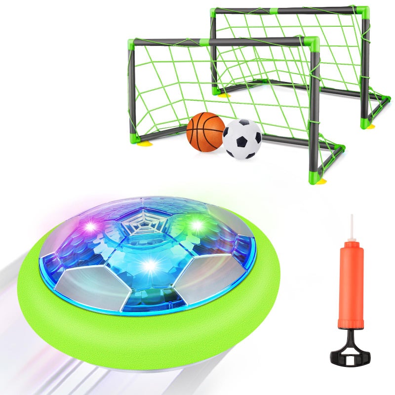Growsland Hover Soccer Ball with 2 Goals Rechargeable Air Floating Soccer Toy with LED Lights and Foam Bumper Indoor Games for Kids 4812 Toys Gifts for 3 4 5 6 7 8 9 Year Old Boys Girls - Image 3