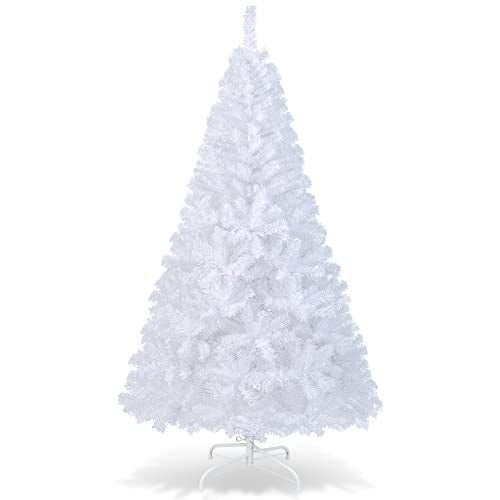 Costway COSTWAY 6FtArtificialPVCChristmasTreeWStandHolidaySeasonIndoorOutdoorWhite 