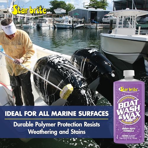 STAR BRITE Boat Wash & Wax - Heavy Duty Concentrate - Clean, Shine & Protect in One Easy Step - Blueberry Scent - 16 OZ (089816) - Image 3
