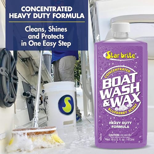 STAR BRITE Boat Wash & Wax - Heavy Duty Concentrate - Clean, Shine & Protect in One Easy Step - Blueberry Scent - 16 OZ (089816) - Image 2