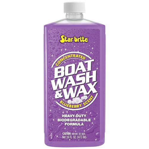 STAR BRITE Boat Wash & Wax - Heavy Duty Concentrate - Clean, Shine & Protect in One Easy Step - Blueberry Scent - 16 OZ (089816) - Image 1