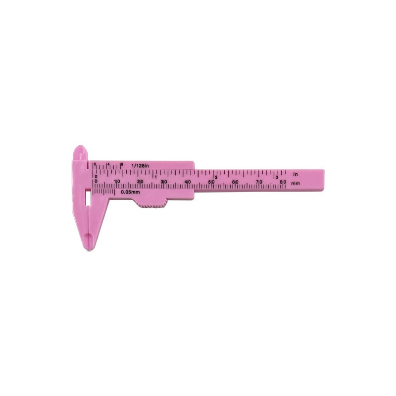 150mm double scale plastic vernier caliper Wen play jewelry measurement student caliper mini measuring tool wholesale 0-80 pink