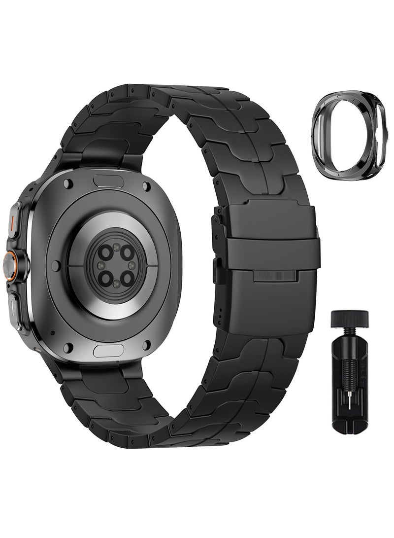 إس كولور لا توجد أحزمة فجوات لساعة سامسونج جالاكسي الترا حزام 47 ملم2025 2024 سوار معدني بديل من الفولاذ المقاوم للصدأ لجهاز Galaxy Ultra 47 ملم متوافق مع Watch 7 Ultra للرجال والنساء - Image 1