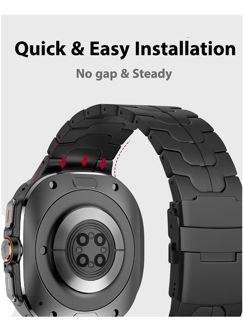 إس كولور لا توجد أحزمة فجوات لساعة سامسونج جالاكسي الترا حزام 47 ملم2025 2024 سوار معدني بديل من الفولاذ المقاوم للصدأ لجهاز Galaxy Ultra 47 ملم متوافق مع Watch 7 Ultra للرجال والنساء - Image 4