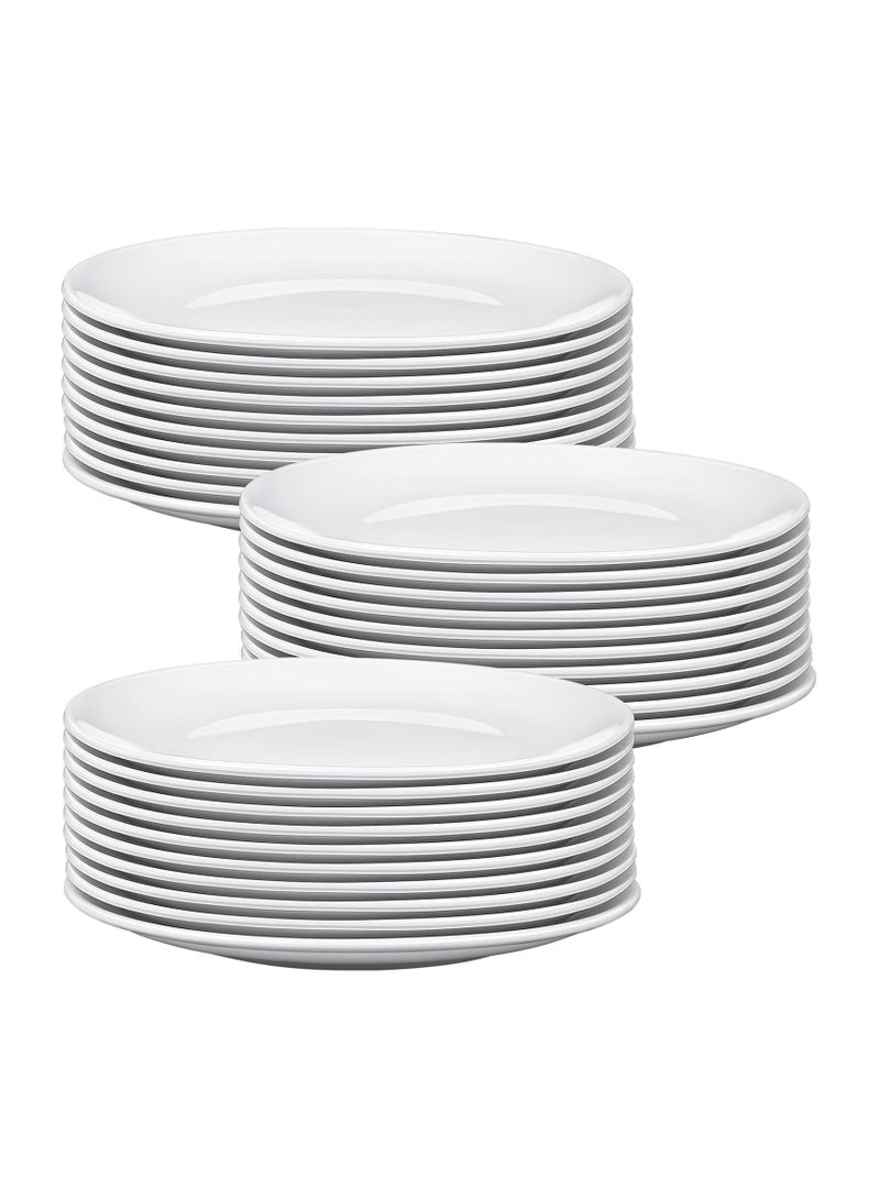 10 Pcs Porcelain Dinner Plates 25 cm White  Porcelain Round Plates Dinnerware - Image 1