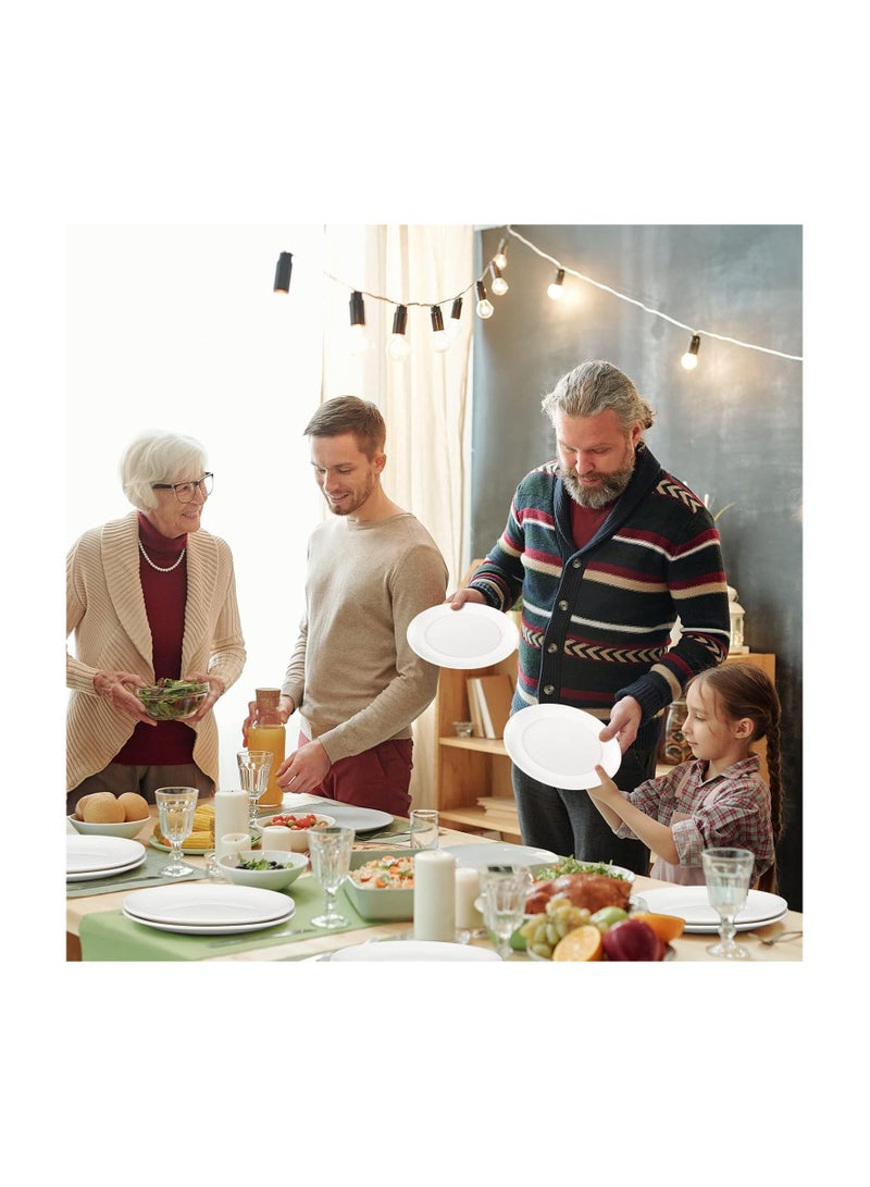 10 Pcs Porcelain Dinner Plates 25 cm White  Porcelain Round Plates Dinnerware - Image 2