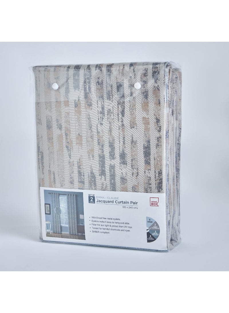 Home Box Emma Claude 2-Piece Jacquard Curtain Set 280 x 135 cm - Image 5