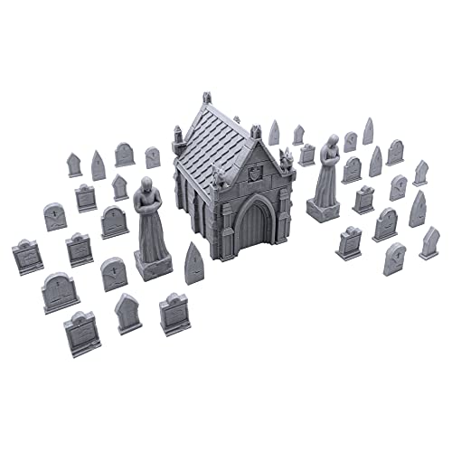 EnderToys Mausoleum Graveyard Scene - DND Terrain Scenery for Tabletop 28mm Miniatures Wargame - Image 1