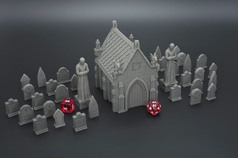 EnderToys Mausoleum Graveyard Scene - DND Terrain Scenery for Tabletop 28mm Miniatures Wargame - Image 2